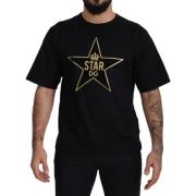 T-shirt D&amp;G Gold Star Crown katoenen T-shirt met ronde hals