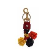 Sleutelhanger D&amp;G Rood Leren Sleutelhanger met PomPoms