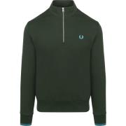 Sweater Fred Perry Half Zip Trui Donkergroen