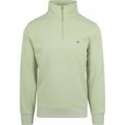 Sweater Gant Half Zip Trui Logo Lichtgroen