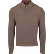 Sweater Suitable Compact Cotton Poloshirt Taupe