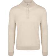 Sweater Suitable Merino Half Zip Trui Ecru