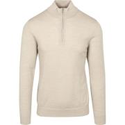 Sweater Profuomo Half Zip Pullover Merinowol Ecru