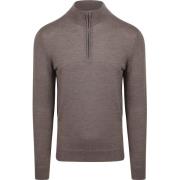 Sweater Profuomo Half Zip Pullover Luxury Bruin