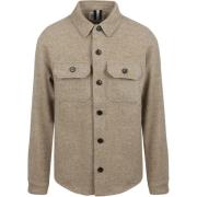 Sweater Profuomo Textured Overshirt Wol Beige