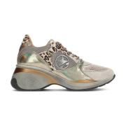 Lage Sneakers Cetti Damessneaker C-1376 Metaal en dierenprint