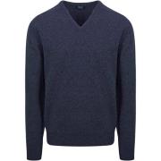 Sweater William Lockie V-Hals Lamswol Indigo Melange