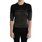 Overhemd D&amp;G Lace Trim T-Shirt - Zwart