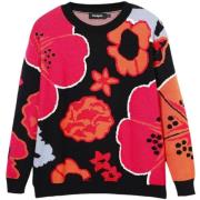 Fleece Jack Desigual gebreide trui met bloemen voor dames