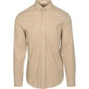 Overhemd Lange Mouw Gant Flanel Overhemd Beige