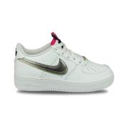 Lage Sneakers Nike Air Force 1 LV8 Double Swoosh Silver Gold Blanc