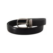 Riem D&amp;G Grosgrain lederen zilveren riem met logogesp