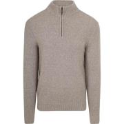 Sweater Suitable Half Zip Pullover Boiled Wool Taupe