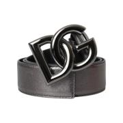 Riem D&amp;G Metalen Logo Gesp Kalf Leren Riem