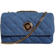 Handtas Versace La Medusa gewatteerde denim crossbody tas