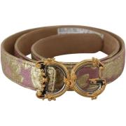 Riem D&amp;G DG Bloemen Roze en Gouden Riem WMB233