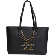 Tas Love Moschino Signature Chain Tote Bag Zwart