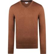 Sweater Mcgregor Trui Merinowol V-Hals Chestnut Bruin