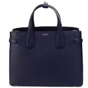 Boodschappentas Burberry Kleine Banner Tote Bag Navy Leer