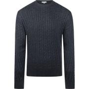 Sweater Mcgregor Kabeltrui Merinowol Melange Navy