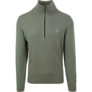 Sweater BOSS Kanobix Half Zip Trui Groen