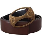 Riem D&amp;G bruine leren riem met goudkleurige gesp