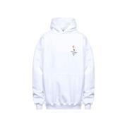 Sweater Balenciaga Katoenen hoodie met geborduurd logo en voorvak