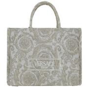 Schoudertas Versace La Greca Boodschappentas Beige Canvas Draagtas