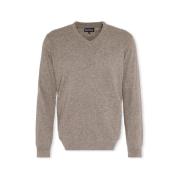 Trui Barbour L/Wool V Knit - Dark Stone