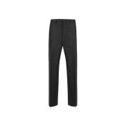 Broek Prada Broek met ruitpatroon van scheerwol met knoop- en ritsslui...