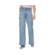 Straight Jeans Vila Emma Wide Jeans - Light Blue Denim