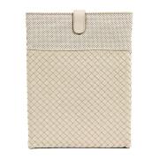 Telefoonhoesje Bottega Veneta Intrecciato Tablet Hoesje Beige Leder