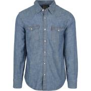 Overhemd Lange Mouw Levis Barstow Western Overhemd Mid Blauw