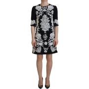 Jurk D&amp;G Bloemen geborduurde ALine mini-jurk