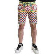 Korte Broek D&amp;G Siciliaanse Print Shorts Veelkleurig