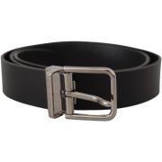 Riem D&amp;G Zwarte Leren Riem Klassieke Stijl