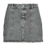 Rok MICHAEL Michael Kors FRAYED DENIM MINI SKIRT