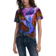 Overhemd Desigual Vrouwen abstracte print geknoopt TShirt