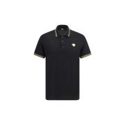 T-shirt Versace Katoenen poloshirt met geribbelde kraag en logopatch