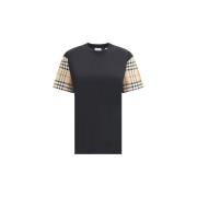 Overhemd Burberry Check Archive mouw T-shirt met geribbelde kraag