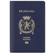 Aktetas Balenciaga Paspoorthouder marineblauw leer