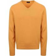 Sweater William Lockie V-Hals Lamswol Geel