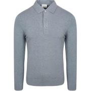 Sweater Profuomo Longsleeve Poloshirt Luxury Basic Blauw