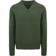 Sweater William Lockie Pullover Lamswol Moss Groen V