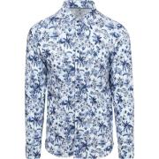 Overhemd Lange Mouw Desoto Overhemd Print Bloem Blauw