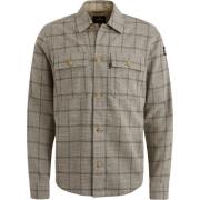 Overhemd Lange Mouw Vanguard Overshirt Ruiten Taupe