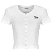 T-shirt Korte Mouw Guess SL CN SNAP EMBRO SLIM TOP