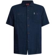 Overhemd Korte Mouw Superdry Merchant Textured Shirt met korte mouwen