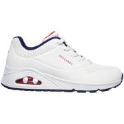 Lage Sneakers Skechers Uno Stand On Air 73690-WNVR White/Navy/RED