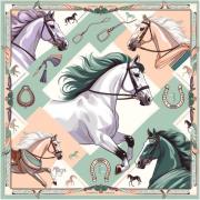 Sjaal Alberto Cabale Kleine zijden sjaal Spring Horse Cléo